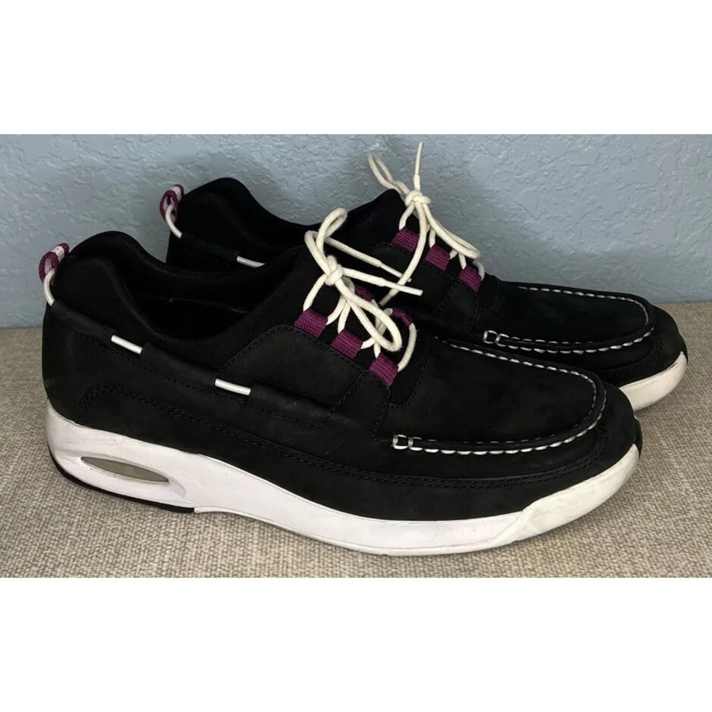Cole Haan Suede Lace Up Loafer Women's 9B  Black Deck Boat Shoe